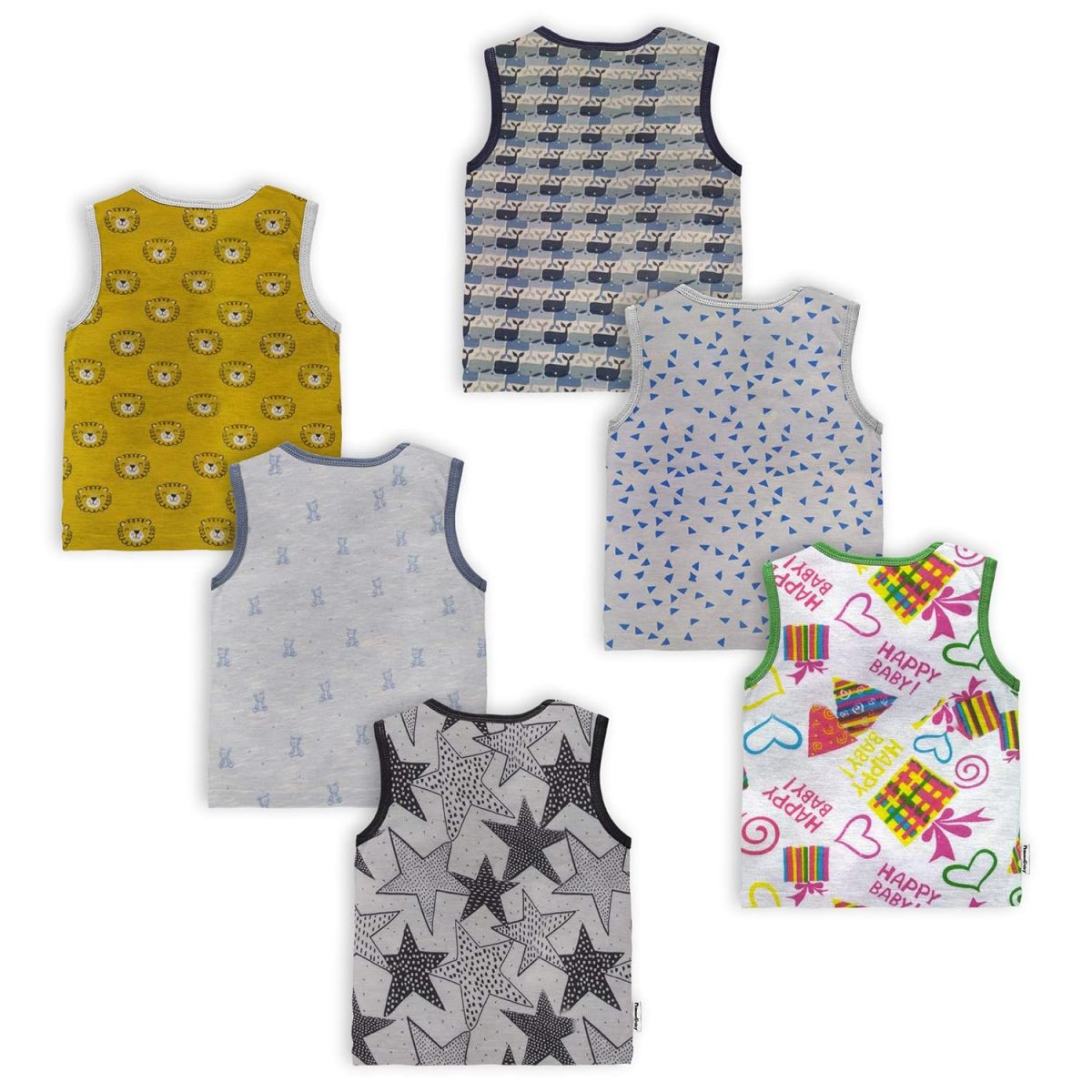 Tinchuk Printed Summer Cotton Sleeveless Boys Tshirt -Mix - Image 5