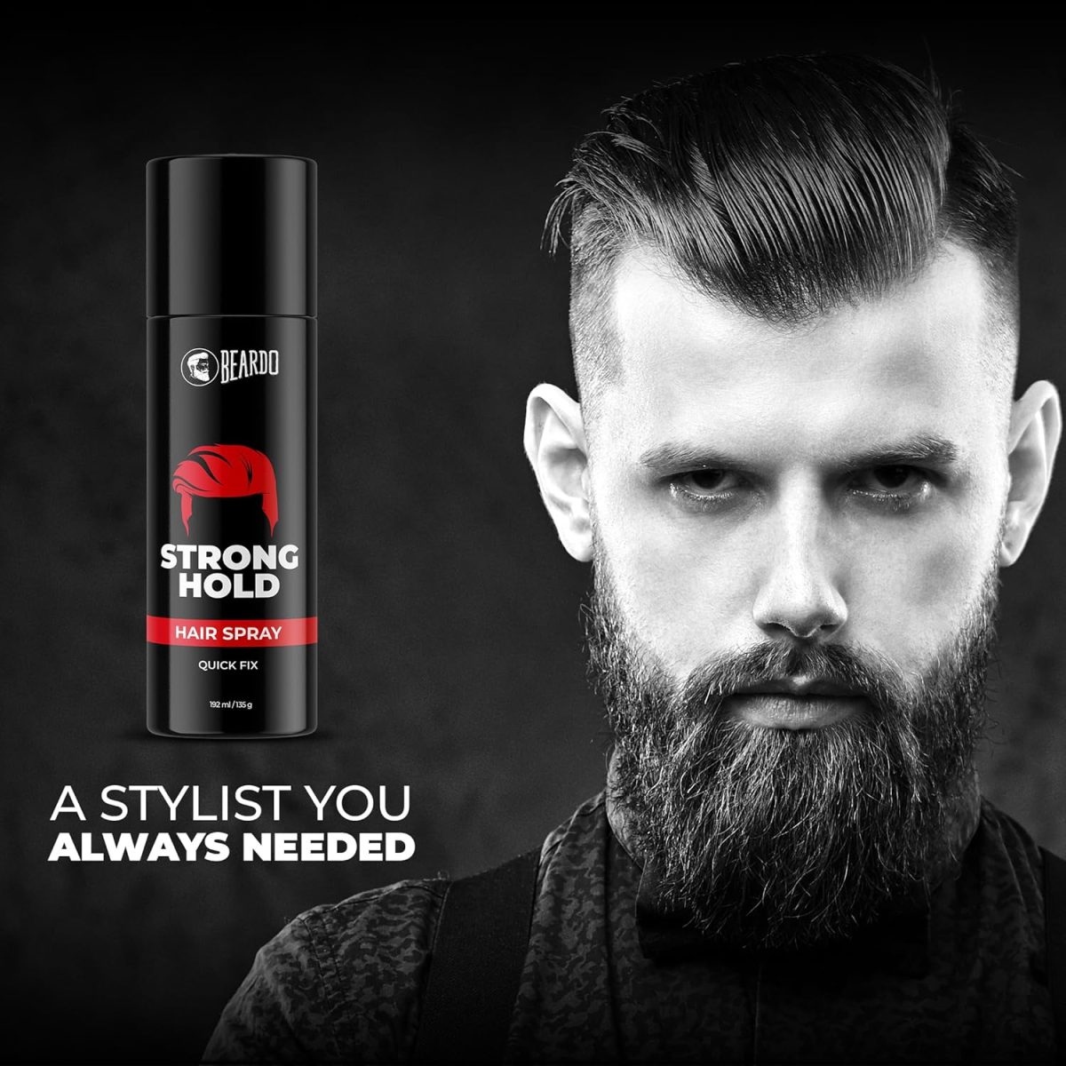 BEARDO Strong Hold Hair Spray, 192 Ml, Hair Spray For Men, Hair Styling, Hair Setting Spray, Hair Fixing Spray, Strong Hold, Natural Shine, Pack of 1 - Image 4