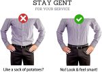 GUSTAVE Men's Shirt Stays Adjustable Elastic Shirt Tucker Belt with Locking Non-Slip Clips - Image 5