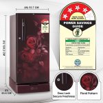 LG 185 L 4 Star Inverter Direct-Cool Single Door Refrigerator (GL-D199OSEY, Scarlet Euphoria, Base stand with drawer) - Image 5