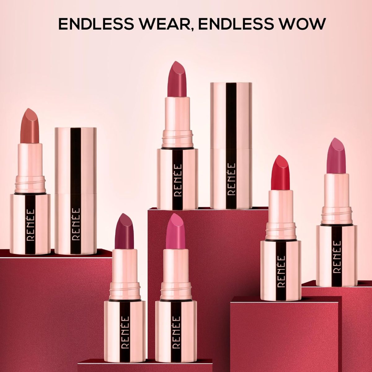RENEE Everstay Matte Lipstick - Nude Luxe, Long Stay, Hydrating & Non-Drying, Smudge & Transfer Proof, Lightweight, Intense Pigment, Full Coverage, Vitamin E Infused, for All Occasions, 4.2g - Image 5