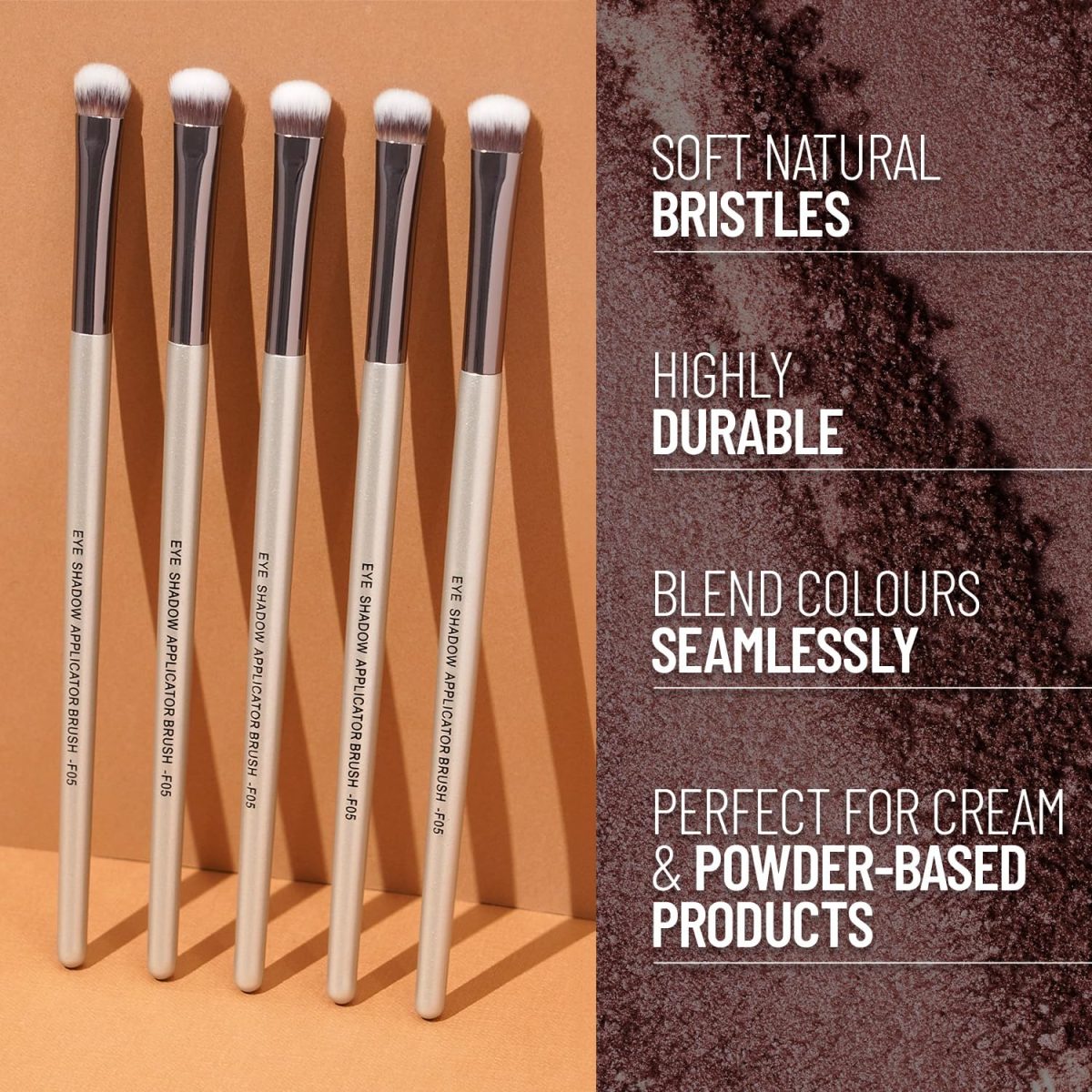 Swiss Beauty Eyeshadow Blending Brush with Soft and Synthetic Bristles For Eye Makeup (Pack of 1) - Silver - Image 3