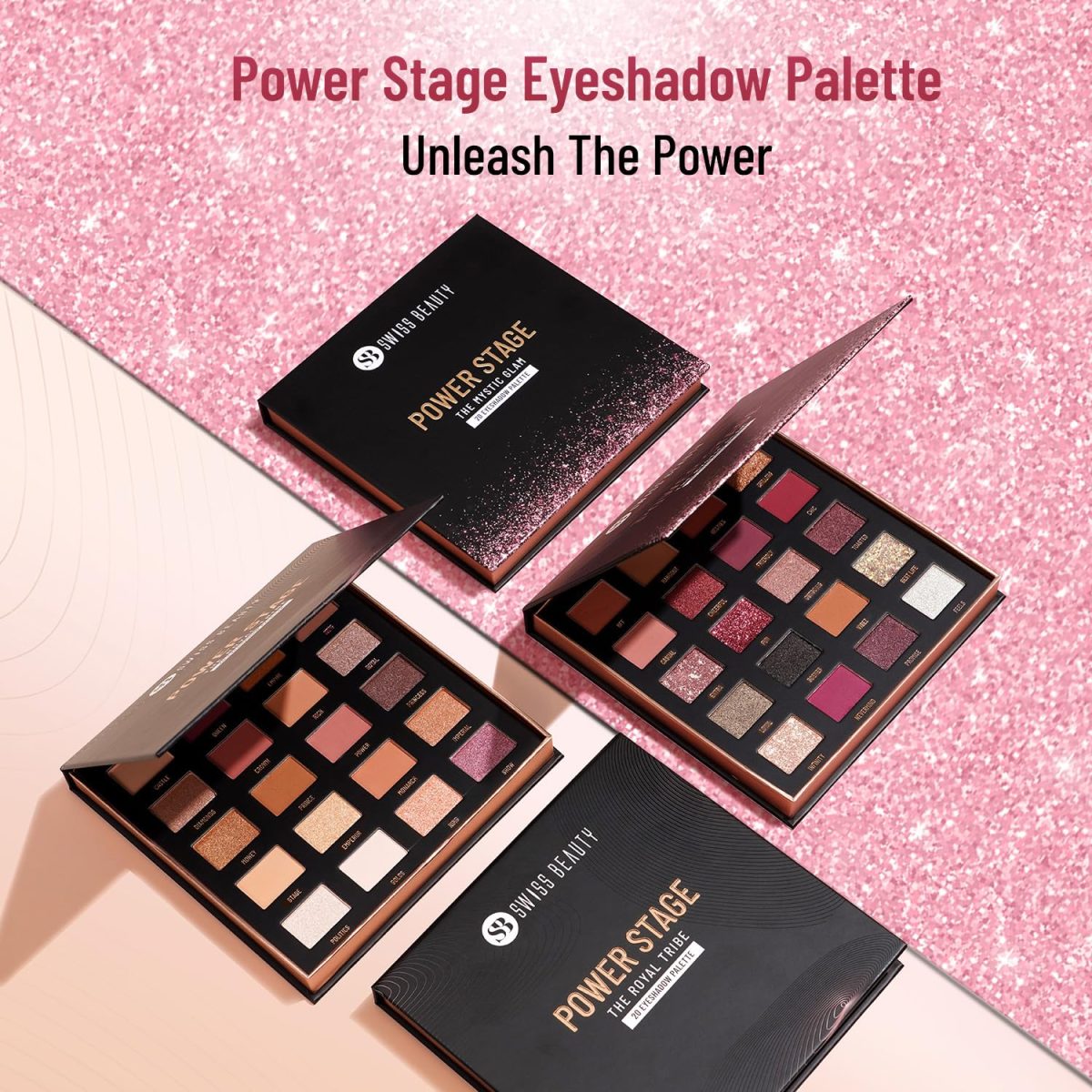 Swiss Beauty Power Stage Eyeshadow Palette with 20 pigmented shades | Blend of Matte and shimmers eye makeup palette | Shade- Mystic Glam, 25g - Image 3