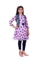 Elendra jeans Girl's Fit and Flare Knee Length Dress (Jkfrklg, Pink, 6-7 Years) - Image 3