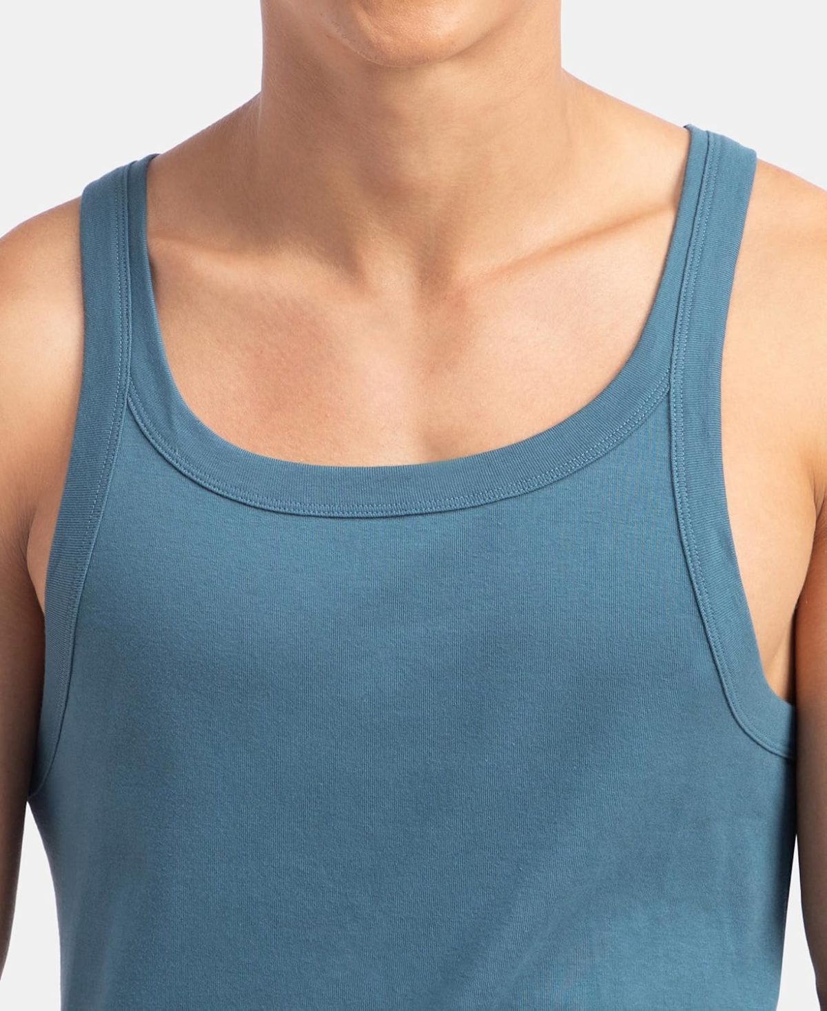 Jockey Men's Super Combed Cotton Regular Fit US26 Rib Square Neckline Gym Vest - Image 6