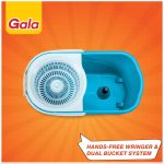 Gala e-Quick Spin Mop, Easy Wheels & Big Bucket with 2 Microfiber Refills, Floor Cleaning Mop with Bucket, pocha for floor cleaning, Mopping Set (white and blue) - Image 6