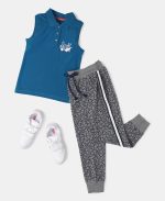 Jockey UG10 Girl's Super Combed Cotton Elastane Stretch Polo Neck Graphic Printed Tank Top - Image 3