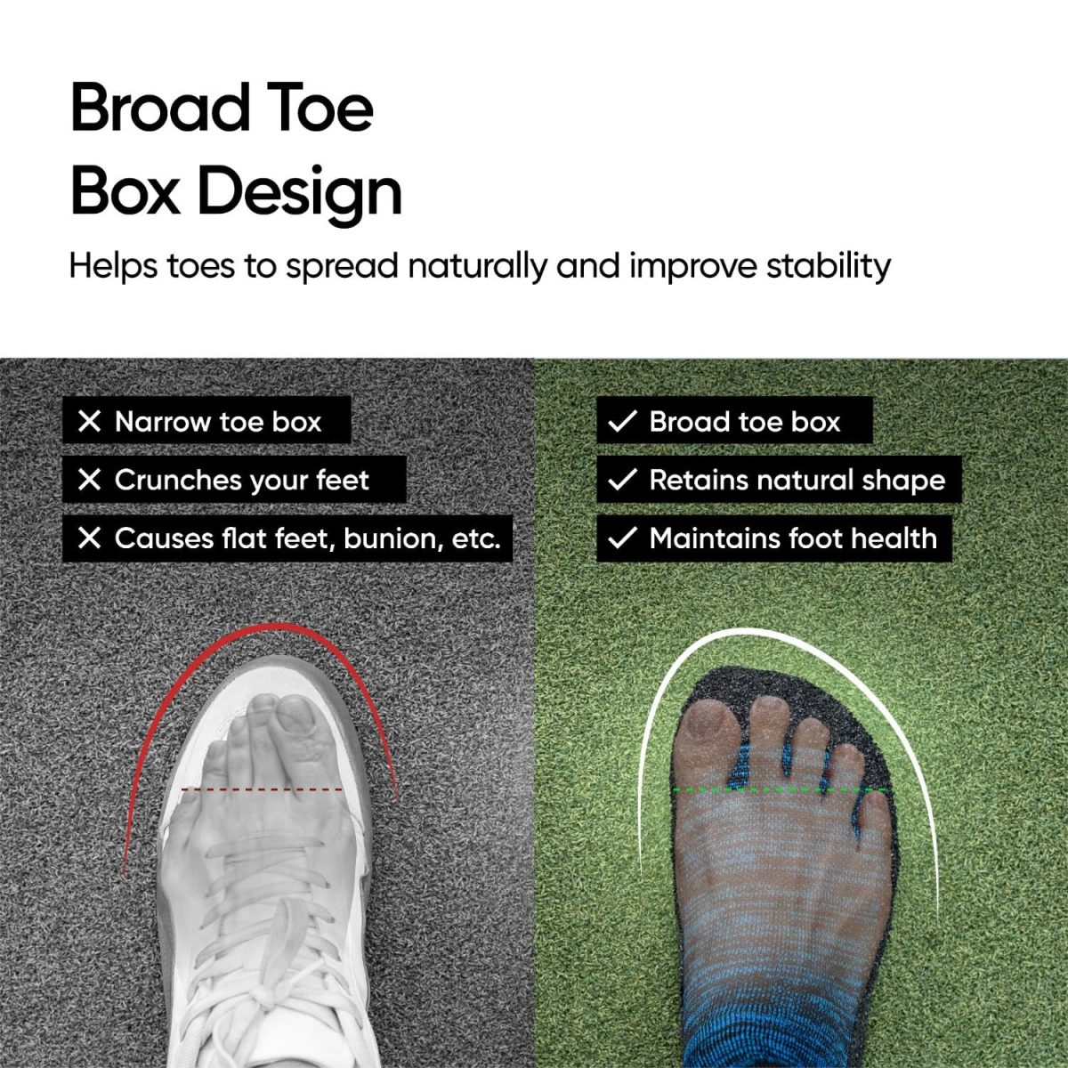 Frido Barefoot Sock Shoe Classic | Lightweight Barefoot Shoes for Men & Women | Snug Fit & Anti-Slip Grip | Wide Toe Box for Bunions | 3mm Flat Sole | for Training & Daily Use | Pack of 1 - Image 6