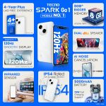 TECNO Spark GO 1 (Glittery White, 4GB+64GB) | 4+ Years Lag Free Fluency | 6.67" 120Hz Smooth Display | 8GB* Bigger RAM | in-Built Infrared Remote | Dual Speakers with DTS | AI Call Noise Reduction - Image 2