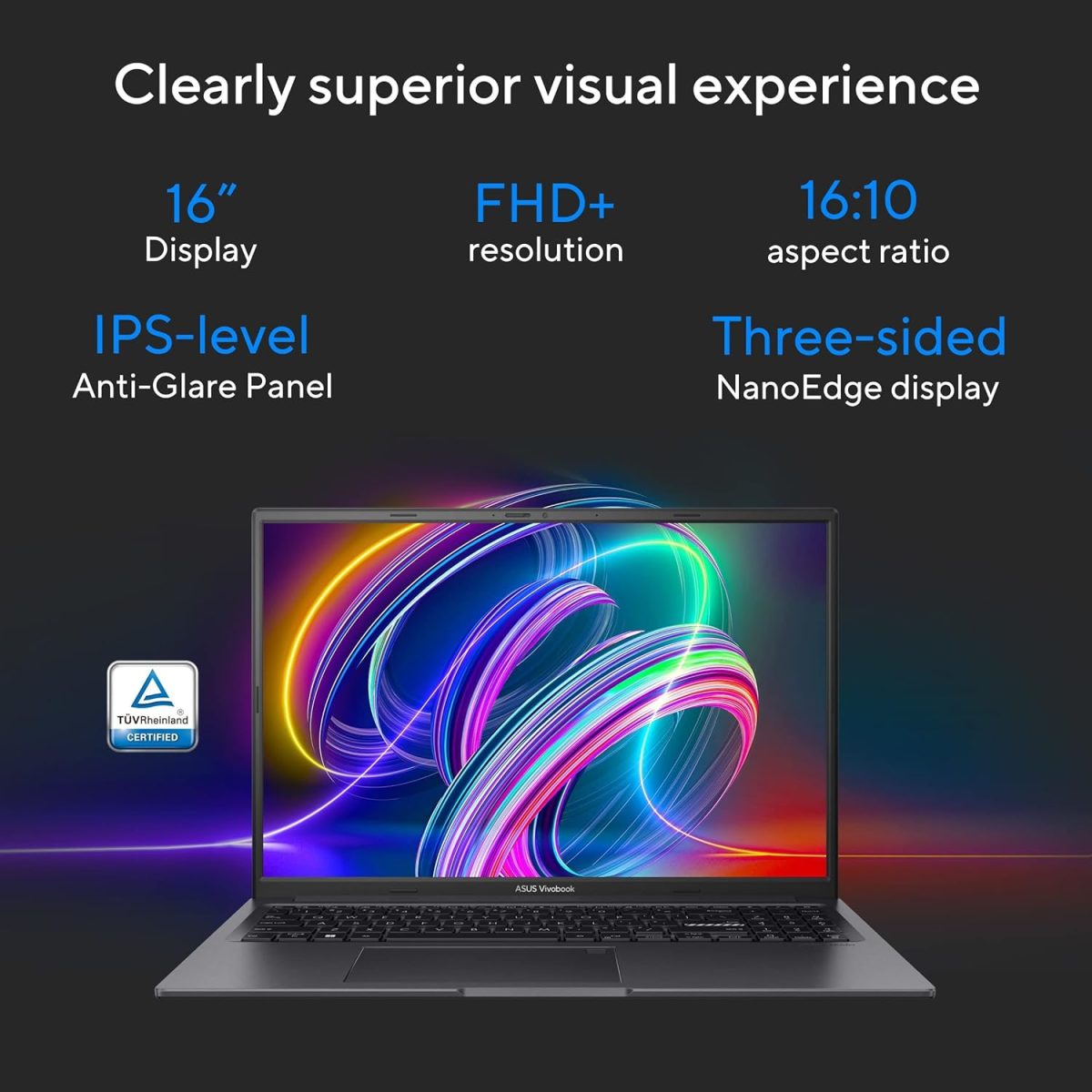 ASUS Vivobook 16X 13th Gen,Intel Core i5-13420H Creator/Gaming Laptop(NVIDIA RTX 3050-4GB/16GB/512GB/FHD+/16.0"/144Hz/Windows 11/M365 Basic(1Year)*/Office Home 2024/Indie Black/1.67 kg)K3605VC-RP412WS - Image 4