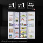 Samsung 653 L, 3 Star, Frost Free, Double Door, Convertible 5-in-1 Digital Inverter, Side By Side AI Enabled Smart Refrigerator with WiFi (RS76CG8003S9HL, Silver, Refined Inox) - Image 4