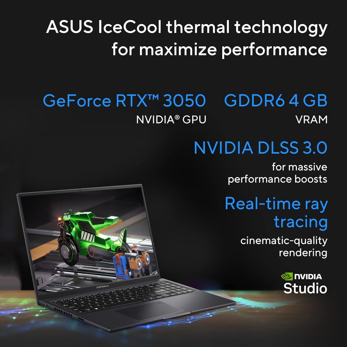 ASUS Vivobook 16X 13th Gen,Intel Core i5-13420H Creator/Gaming Laptop(NVIDIA RTX 3050-4GB/16GB/512GB/FHD+/16.0"/144Hz/Windows 11/M365 Basic(1Year)*/Office Home 2024/Indie Black/1.67 kg)K3605VC-RP412WS - Image 3
