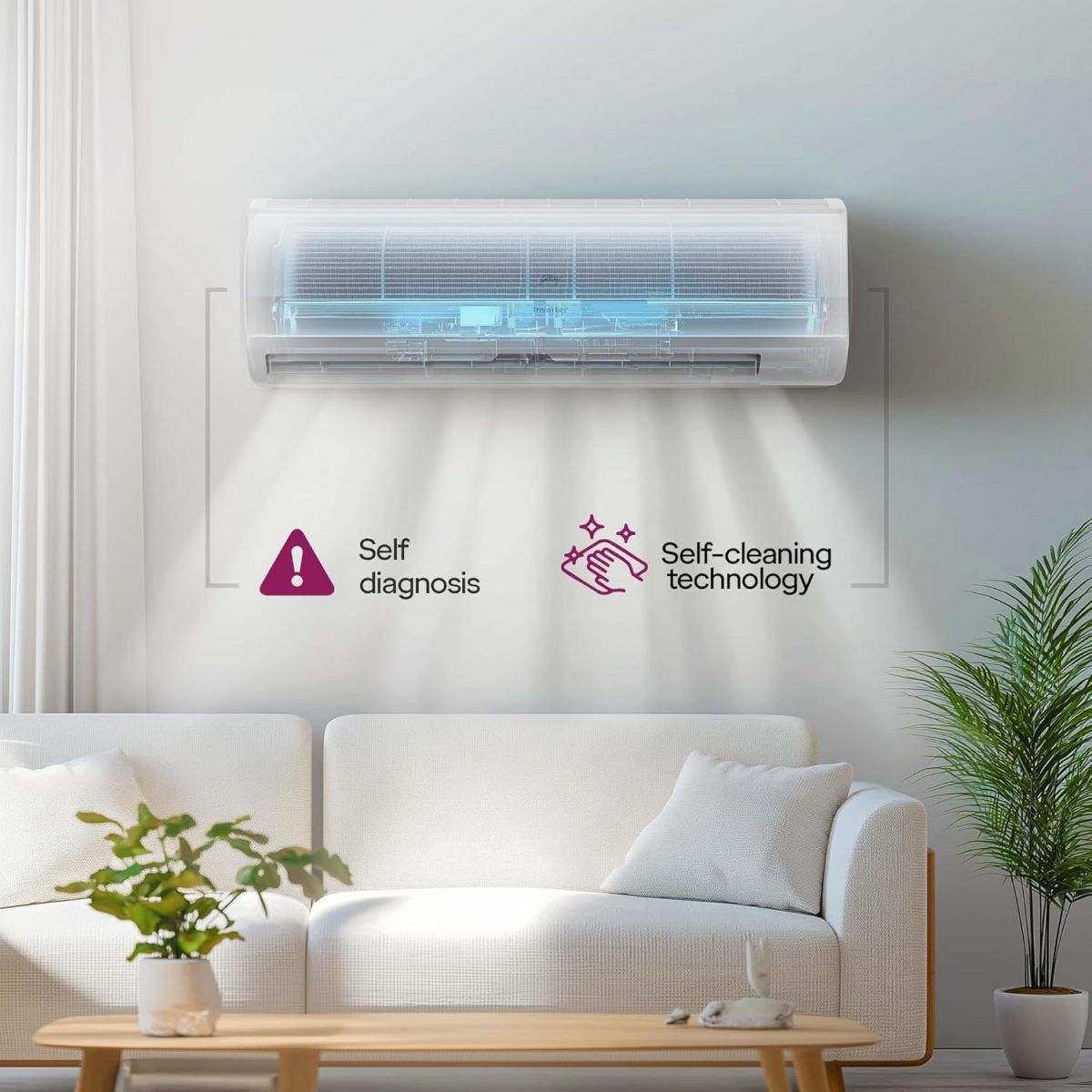 Godrej 1.5 Ton 5 Star, 5 Years Comprehensive Warranty, 5-In-1 Convertible Cooling, Inverter Split AC (Copper, 2025 Model, Heavy duty cooling at 52 °C, AC 1.5T EI 18II5T WZS Split 5S, White) - Image 6
