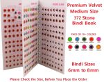 VAMA Forehead Sticker kumkum Gold & White Stone Multicolour Bindi Booklet for Women & Girls (Stone Bindi Book - 376 bindis) - Image 2