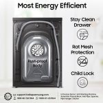 Samsung 9 kg, 5 star, AI EcoBubble, Super Speed, Wi-Fi, Hygiene Steam with Inbuilt Heater, Digital Inverter, Fully-Automatic Front Load Washing Machine (WW90DG5U24AXTL, Inox) - Image 6