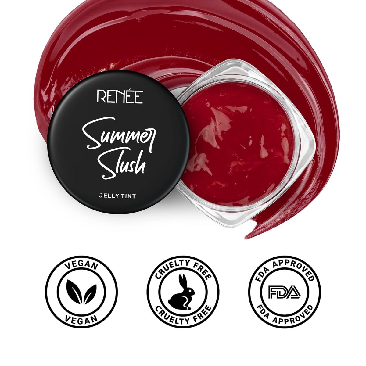 RENEE Summer Slush Jelly Tint Juicy Strawberry 13gm| For Lips & Cheeks| Enriched with Natural Fruit Extracts| Keeps Lips Soft & Hydrated| Cruelty Free - Image 4