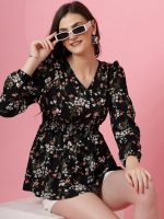 Sheetal Associates Women's Casual Puff Sleeves Floral Print Peplum Top - Image 5