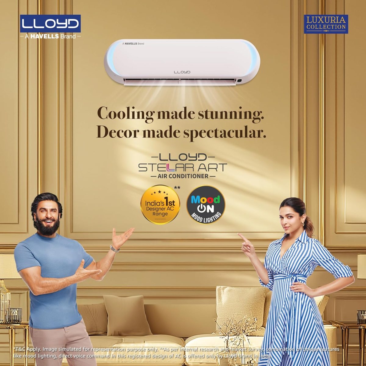 Lloyd Stellar Art 1.5 Ton 5 Star Wi-Fi Inverter Split AC (6 in 1 Expandable, Mood Lighting, In-Built Air Purifier, Direct Voice Command, Copper, White & Blush Pink, New Launch GLS18V5FBGST) - Image 2