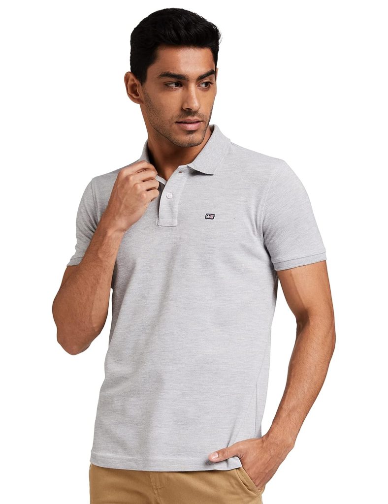 Arrow Men's Solid Half Sleeve Regular Fit Anti-Curling Cotton Polo T-Shirt