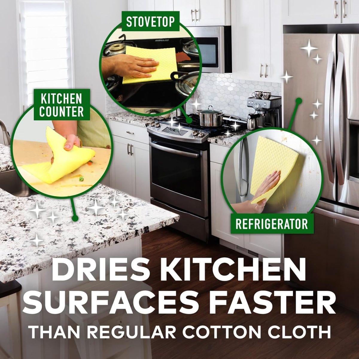 Scotch-Brite Multi-purpose , Easy to use kitchen cleaning Sponge Wipe (3 -Pieces) - Image 5