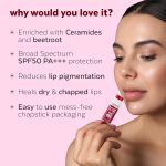 TrueWise® Tinted Lip Balm with SPF 50 PA+++ Brightening Beetroot Lip Balm For Dark Lips With Kojic Acid,Vitamin E, Soft, Glossy Lips- SPF lip balm for Women 5g - Image 4