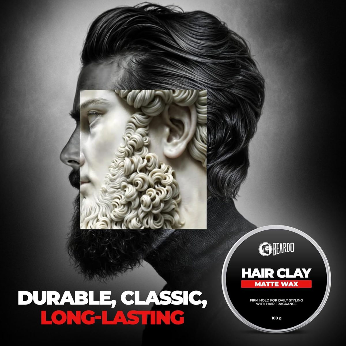 Beardo Hair Clay Wax for Men, 100 gm | Hair Clay for men | Styling Wax | Volumizing | Strong Hold | Restylable |Matte Finish | Easy to Wash Off | Texture Clay for Men - Image 4