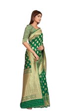 Palvan Sarees for Women Banarasi Kanjivaram Silk Woven Sari | Indian Wedding Saree Unstitched Blouse - Image 2