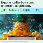 HP Pavilion x360, 13th Gen Intel Core i7-1355U (16GB DDR4, 512GB SSD), Touchscreen,IPS, 14''(35.6cm) FHD,Win 11, M365 Basic(1yr), Office Home 24, Rose gold,1.5kg,Iris Xe, Backlit, 5MP Camera, ek1152TU - Image 6