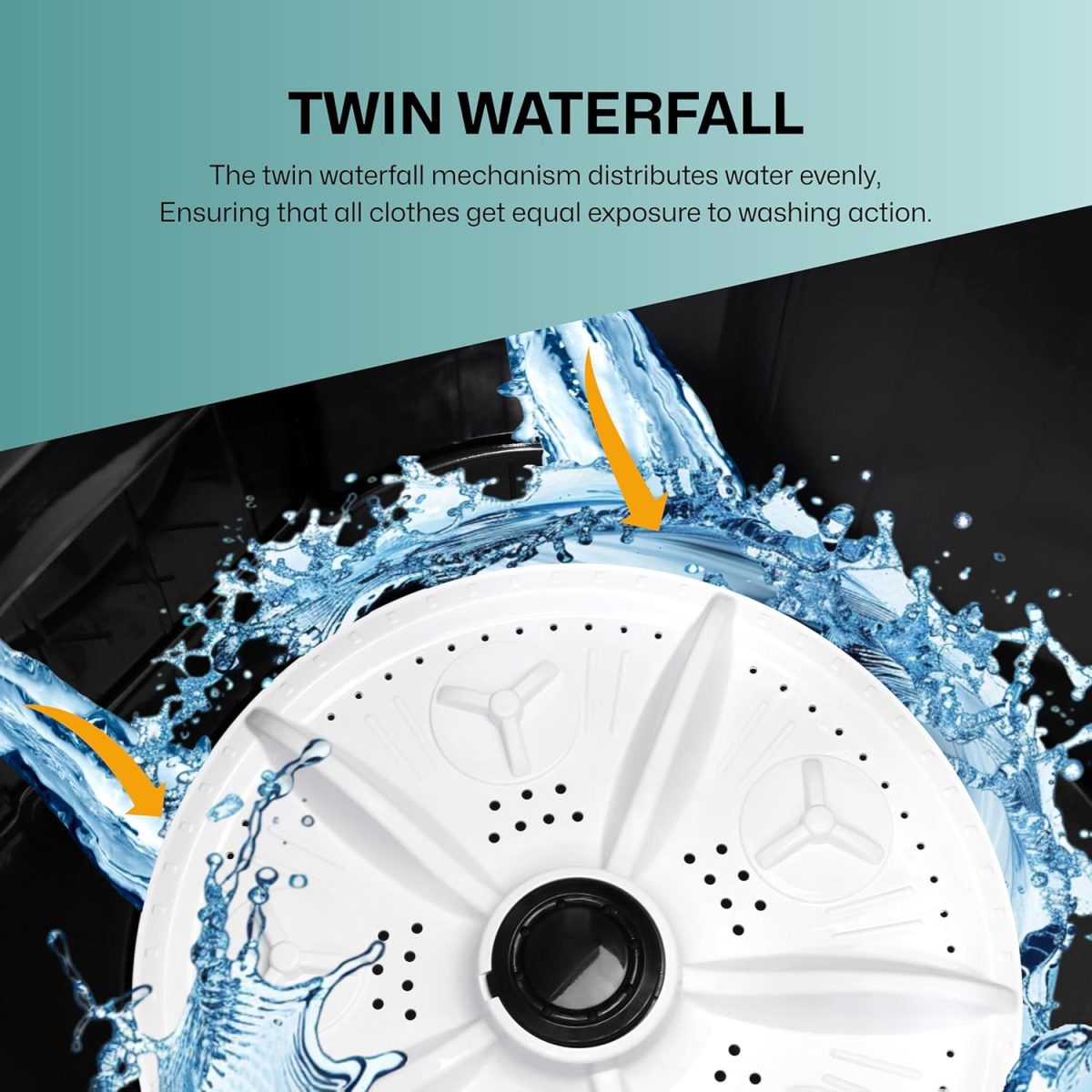 VW 7.5 kg 5 Star Aqua Spin Semi Automatic Top Load Washing Machine AquaSpin0075P (Black) - Image 5