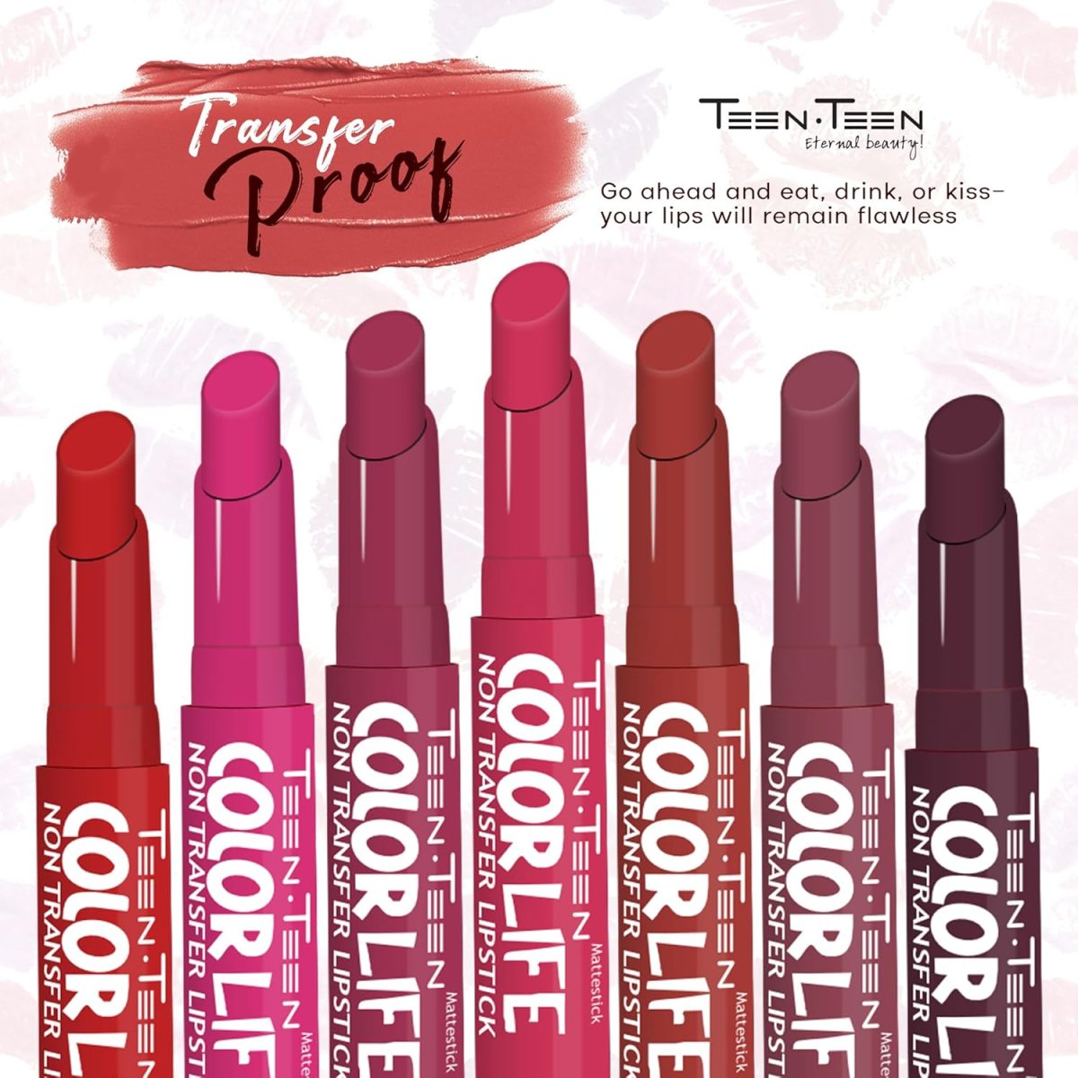 TEEN.TEEN Color Life Nontransfer Crayon Lipstick | Matte Finish with Built-in Primer | Waterproof & Long Lasting Lip Color | Smudge-Proof, Fade-Resistant Formula | Brown Sugar, 2gm - Image 6