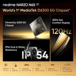 realme NARZO N65 5G (Amber Gold 4GB RAM, 128GB Storage) India's 1st D6300 5G Chipset | Ultra Slim Design | 120Hz Eye Comfort Display | 50MP AI Camera| Charger in The Box - Image 2
