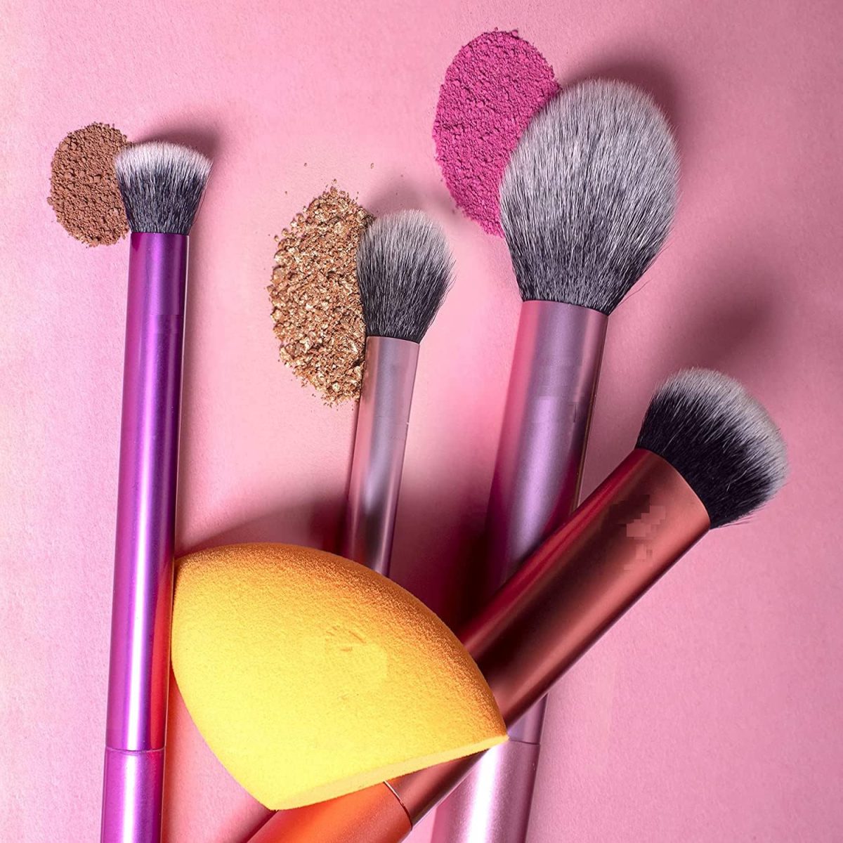 URBANMAC Artist Essentials Complete Face Makeup Brush Set for Makeup Artist Inspired Looks, 5 Count (Pack of 1) MULTICOLOR - Image 4
