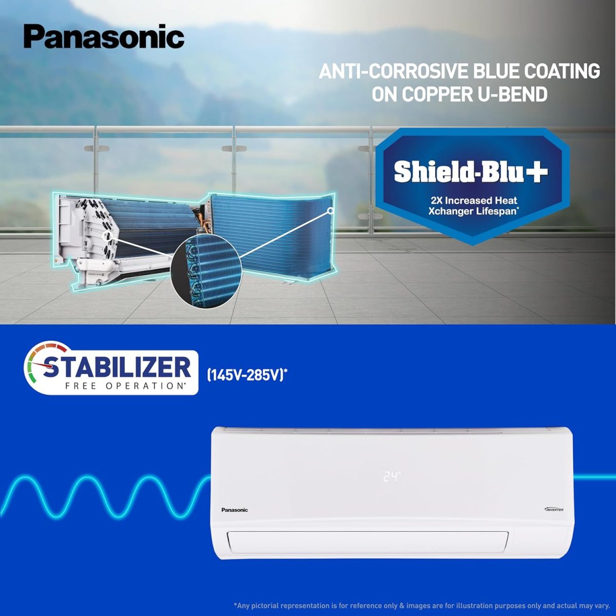 Panasonic 1.4 Ton 3 Star Inverter Split AC (Powerful Mode, Copper Condenser, 7in1 Convertible, 2-Way, PM 0.1 Filter, CS/CU-SU17AKY3T, White) - Image 10