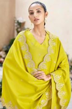 MOKOSH Women's Solid Chinon Embroidered V Neck Sleeveless Kurta and Pant with Dupatta Set - Image 7