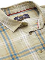 The Indian Garage Co Men's Cotton Slim Fit Checkered Full Sleeves Spread Collar Casual Shirt - Image 3