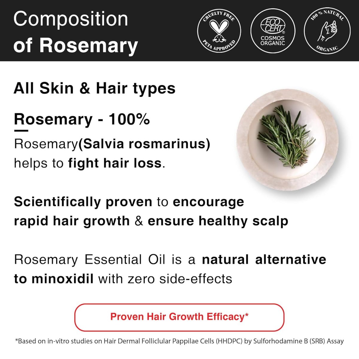 Soulflower Rosemary Essential Oil for Hair Growth, Hair Fall Control and Nourishment, Skin Care | Clinically Tested & Ecocert Certified Organic 100% Pure, Natural, Undiluted | 15ml - Image 3