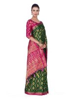 Mimosa Women's Kanchipuram Silk Saree With Unstitched Blouse Piece (4282-65-2D-Bgrn-Rni_Green) - Image 3