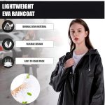 Pivalo EVA Waterproof Rain Coat Hooded Universal Outdoor Water Resistant Portable Suit for Men Women Boys & Girls (Universal Size,1 Pc Black) - Image 6