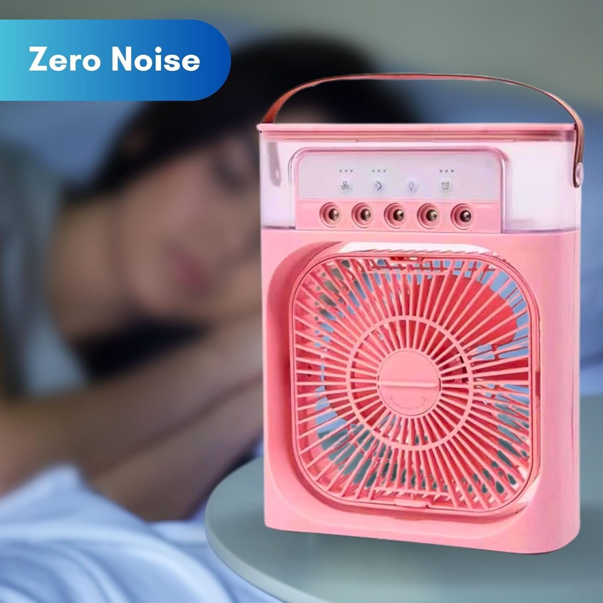TRIDEO Portable Air Conditioner Fan, Mini Evaporative Air Cooler with 7 Colors LED Light for Home-Office-Artic-Cooler-3In1-Conditioner-Humidifier-Purifier-Mini-Cooler-air-conditioners Pink_SA13 - Image 2