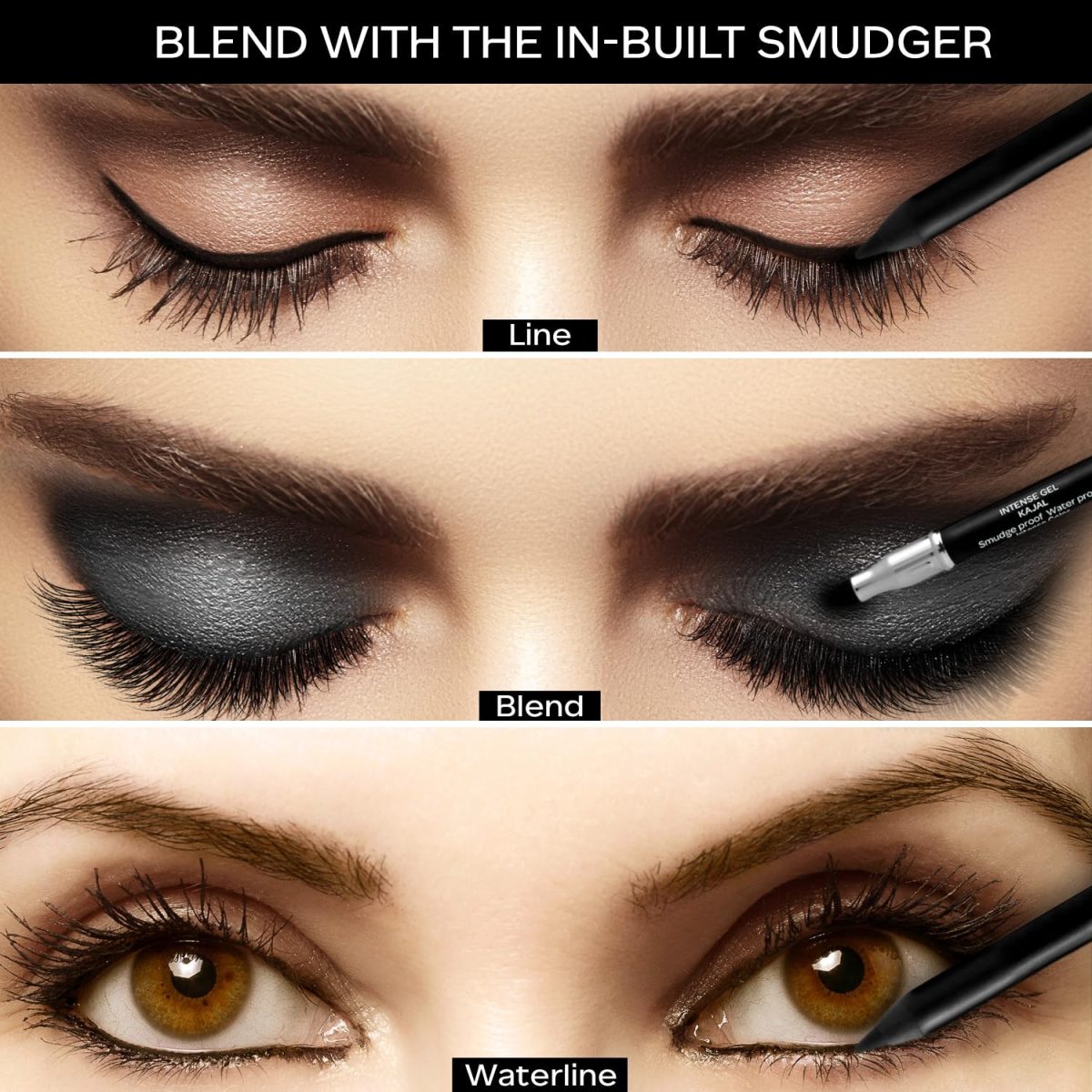 Faces Canada Ultime Pro Intense Gel Kajal 1.2 g Includes Sharpener (Black) - Image 4