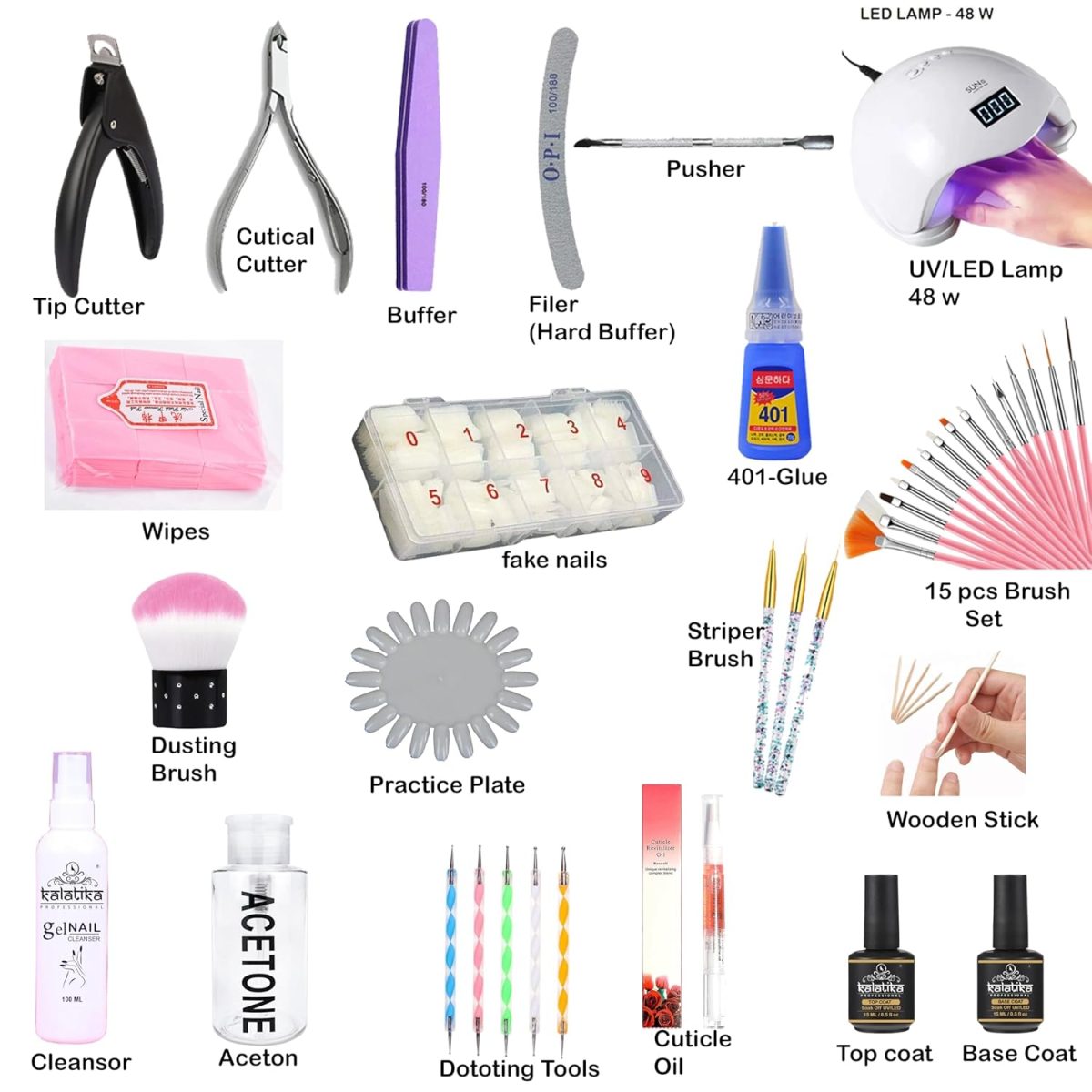 KALATIKA Nail art Kit Combo | Nail art Basic Tools | Nail Extension Kit | Nail art kit for Women - Image 5