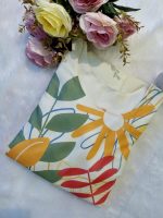 eightone Women Floral Print Cotton Midi Dress, Short Sleeve, White with Yellow and Red Flowers, A-Line Fit (in, Alpha, XL, White) - Image 3