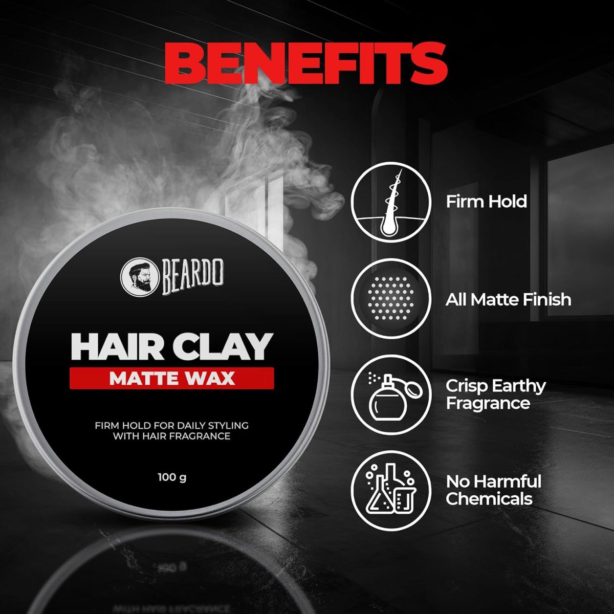 Beardo Hair Clay Wax for Men, 100 gm | Hair Clay for men | Styling Wax | Volumizing | Strong Hold | Restylable |Matte Finish | Easy to Wash Off | Texture Clay for Men - Image 7