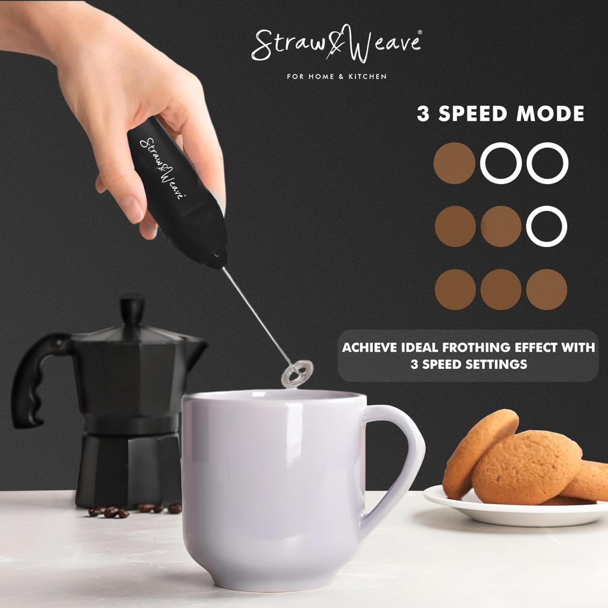 Coffee Frother Electric with Double Whisk | C Type Rechargeable Coffee Maker Machine for Home | 1 Year Warranty | Free Coffee Blender Recipe Book | Big Battery 1 Charge = 15 Days Use - Image 2