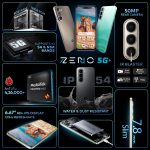 ZENO 5G AI Smartphone | 4GB RAM 128GB ROM | IP54 Rated for Dust & Water Resistance | D6300 5G Processor | 6.7" HD+ 120Hz Punch-Hole Display | 50MP Camera | 5-Year Fluency | Shadow Black - Image 3