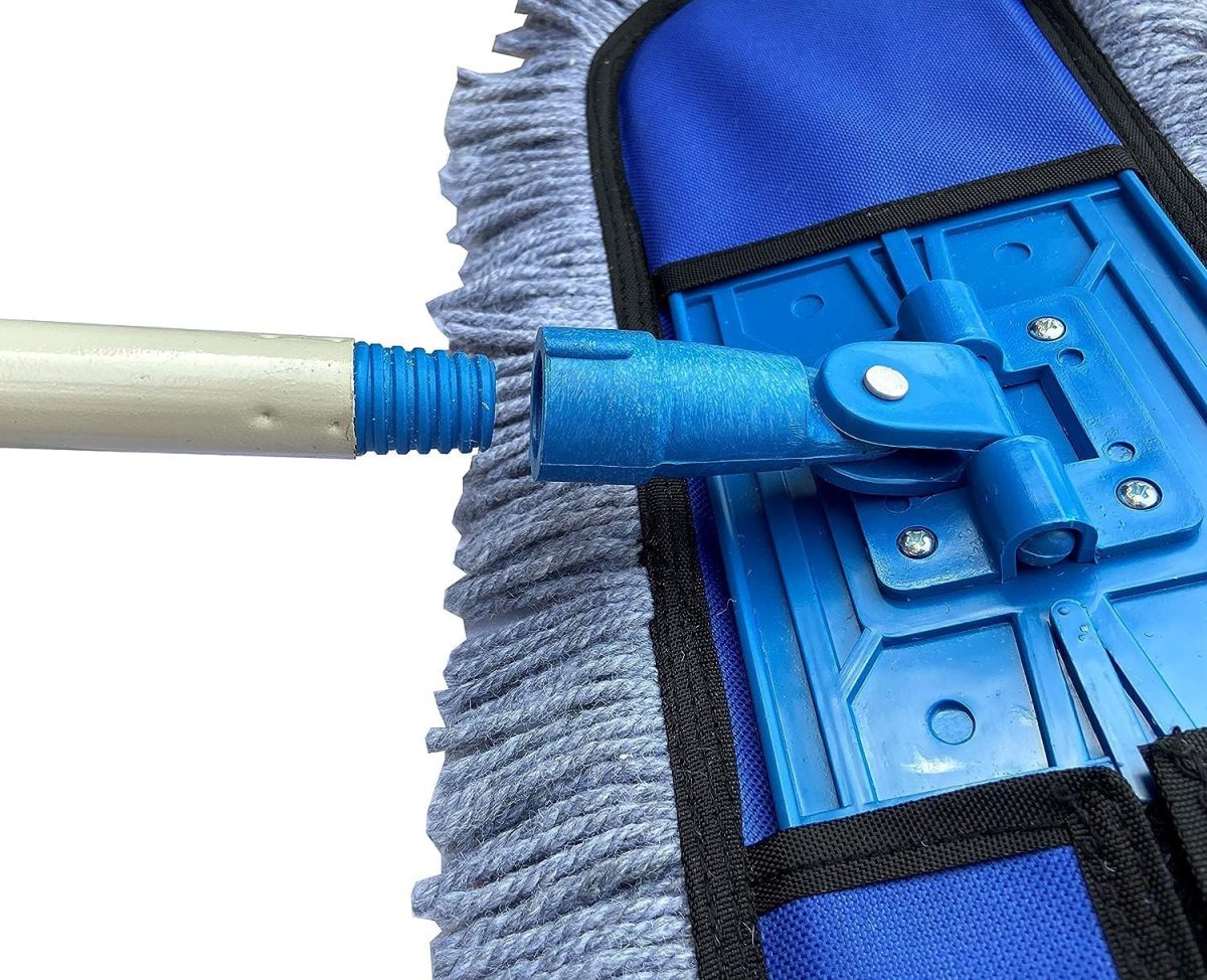 Livronic Plastic Wet And Dry Cotton Pad Floor Mop 67X14X5 (18-Inch Head) With 4 Feet Telescopic Handle Floor Cleaning Mop|Home|Office|Hotels|Hospitals (Set Of 1) (18 Inch Full Set With 1 Extra Pad.) - Image 6