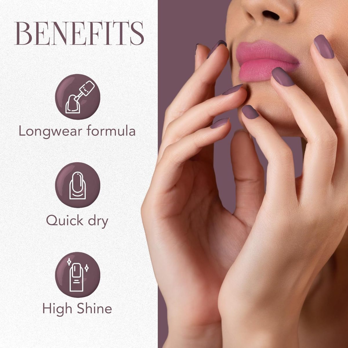 OG BEAUTY Mattify Nail Paint - Magenta Fantasy (10 ml) | Rich Matte Colour, Quick-Dry Formula - Image 3