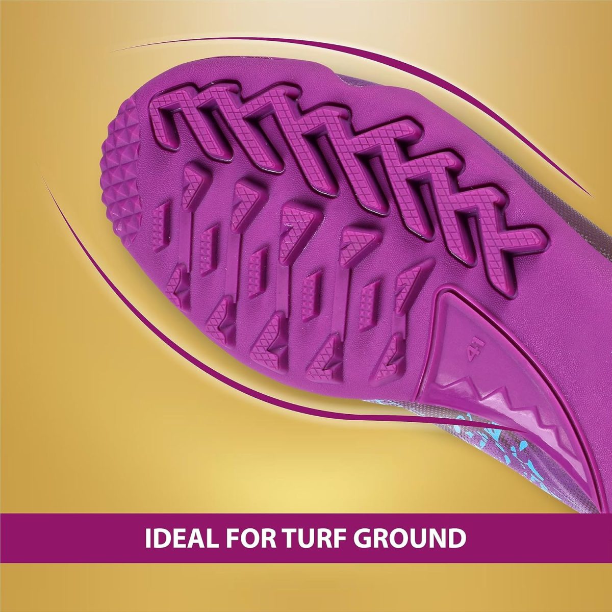 Nivia Aviator 3.0 Turf Shoe for Men with PVC Synthetic Leather and Die Cut Lightweight Insole Provides More Comfort and Grip, High Shear Strength TPU Sole - Image 4