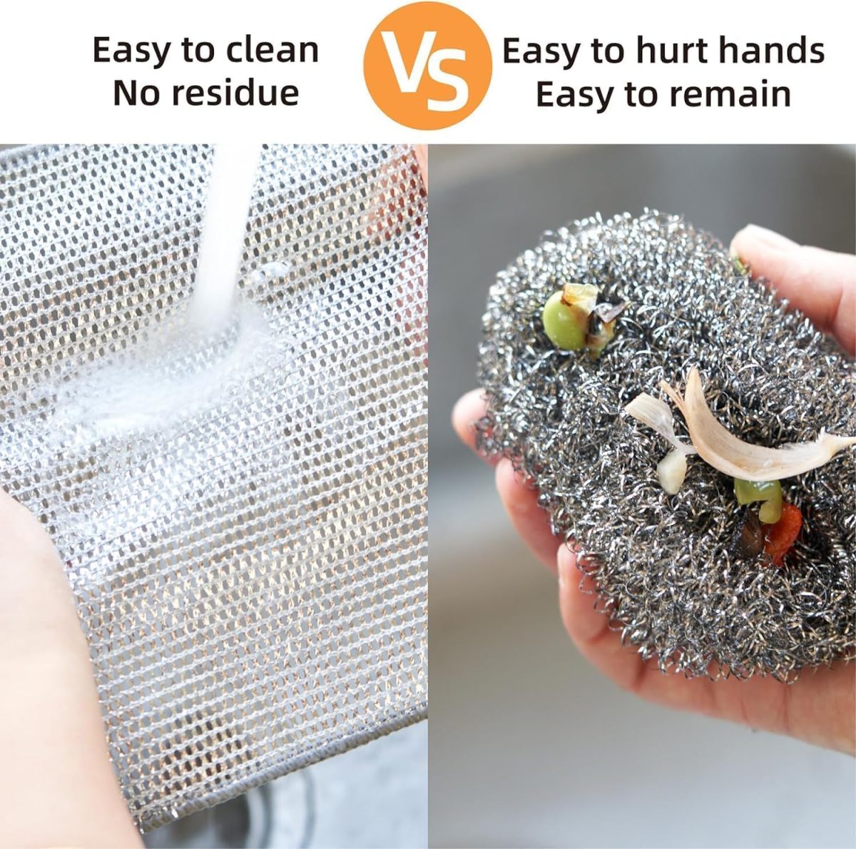 PROXISM Non-Scratch Dish Wash Cloth (Pack of 6), Steel Wire Dish Cloth, Wire Dishwashing Rags for Wet and Dry Stainless Steel Scrubber Non-Scratch Wire Dishcloth for Washing DishesfkouCLO (6) - Image 3
