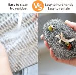 PROXISM Non-Scratch Dish Wash Cloth (Pack of 6), Steel Wire Dish Cloth, Wire Dishwashing Rags for Wet and Dry Stainless Steel Scrubber Non-Scratch Wire Dishcloth for Washing DishesfkouCLO (6) - Image 3